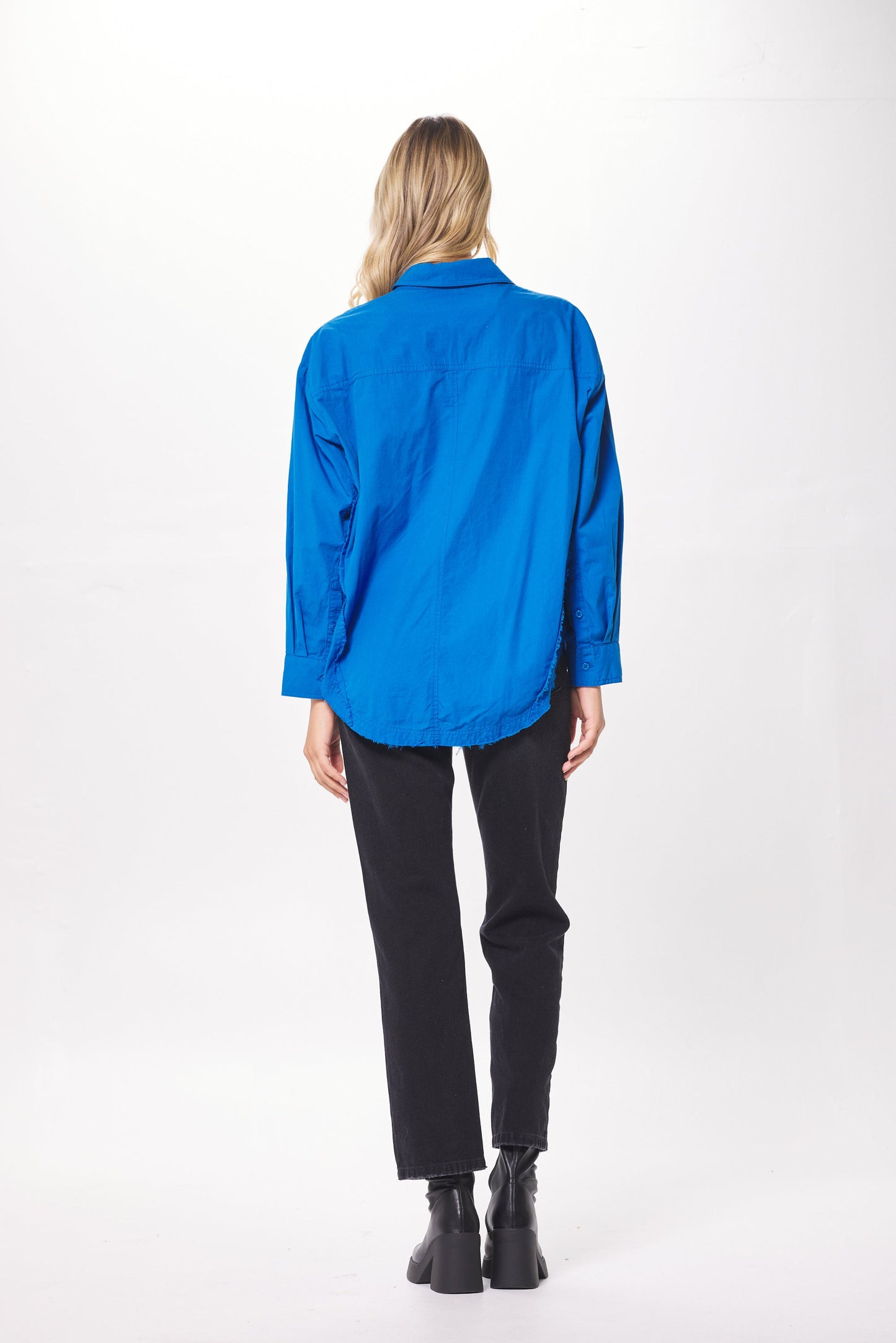 Cobalt Blue Poplin Button Up Shirting