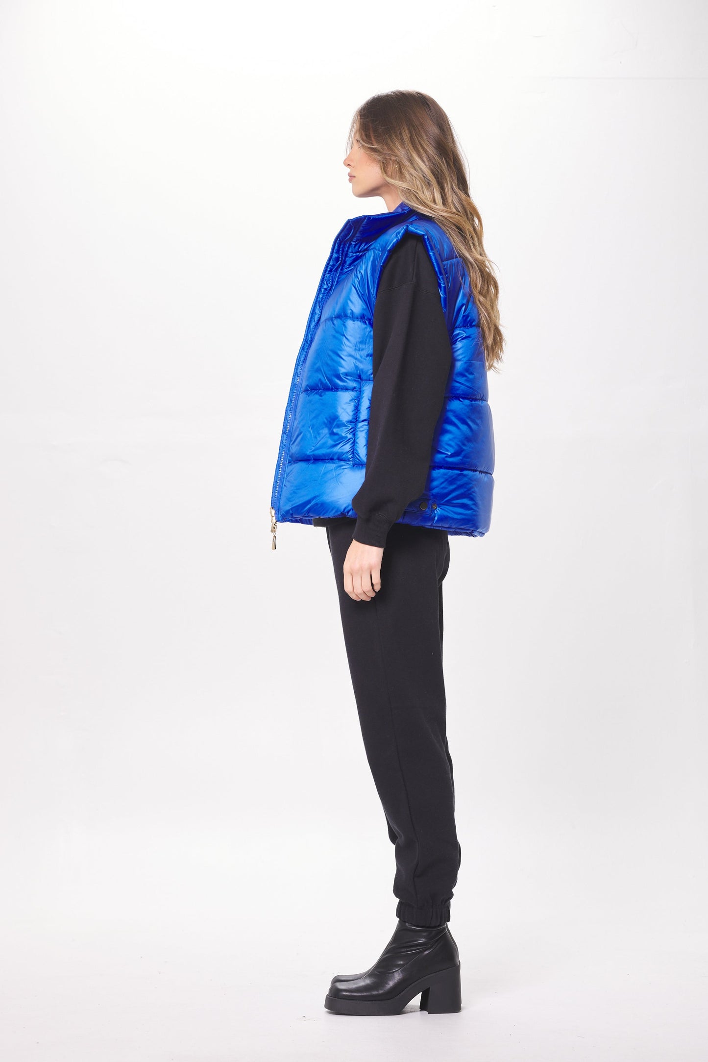 Cobalt Blue Oversized Puffer Vest