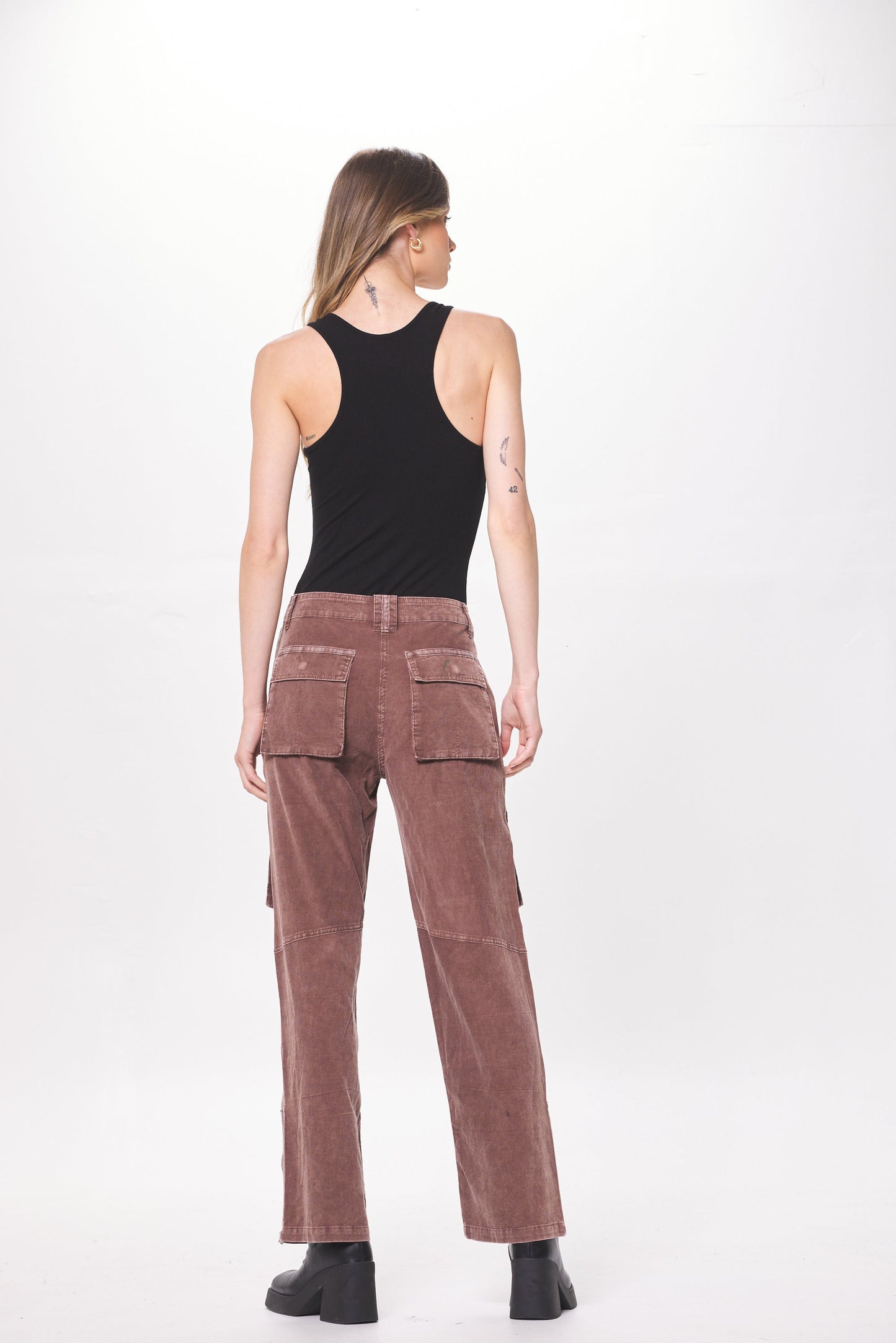 Walnut Blue Baby Cord Cargo Pant