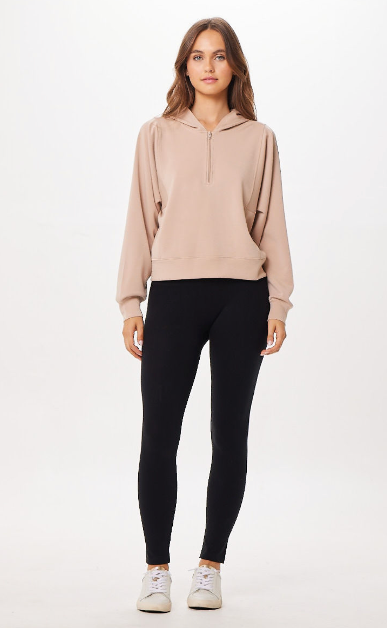 Nude Cloud Half Zip Pullover Hoodie