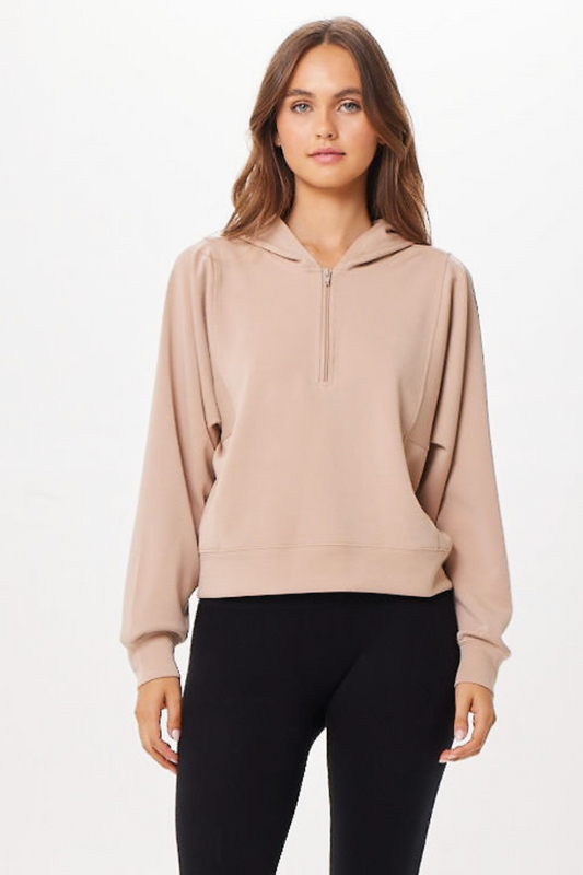 Nude Cloud Half Zip Pullover Hoodie