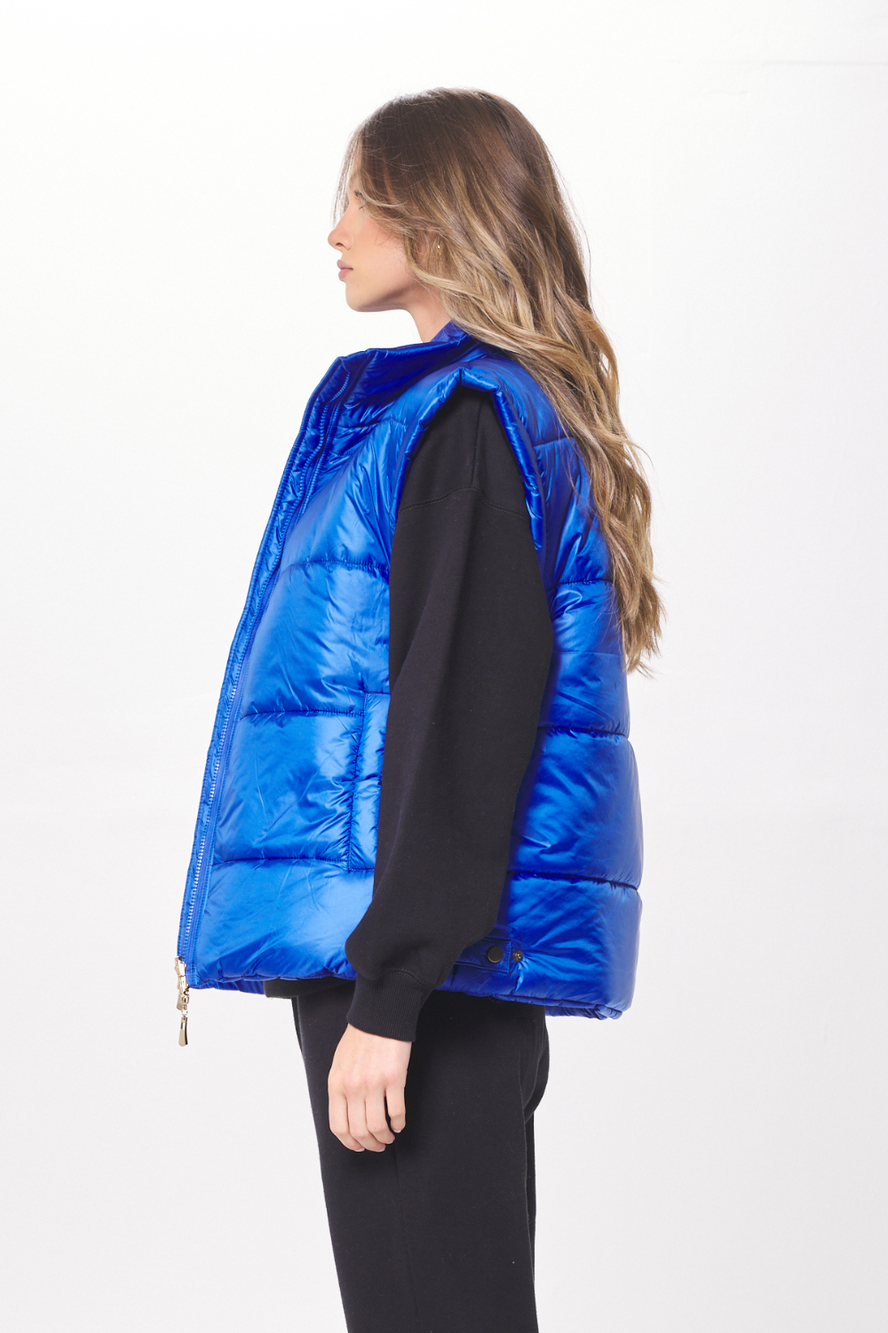 Cobalt Blue Oversized Puffer Vest