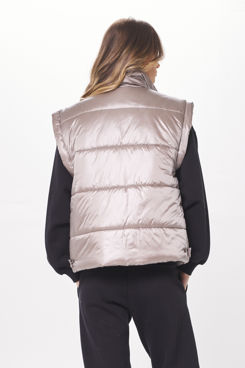 Silver Oversized Puffer Vest