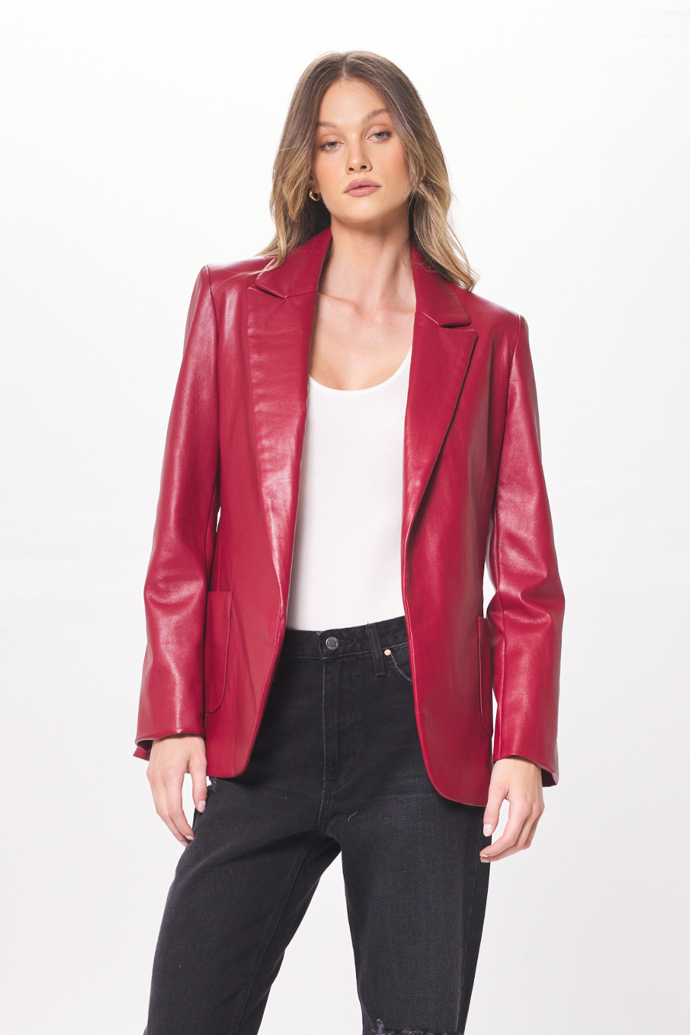 Ruby Faux Leather Blazer