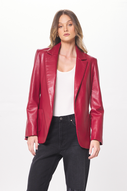 Ruby Faux Leather Blazer