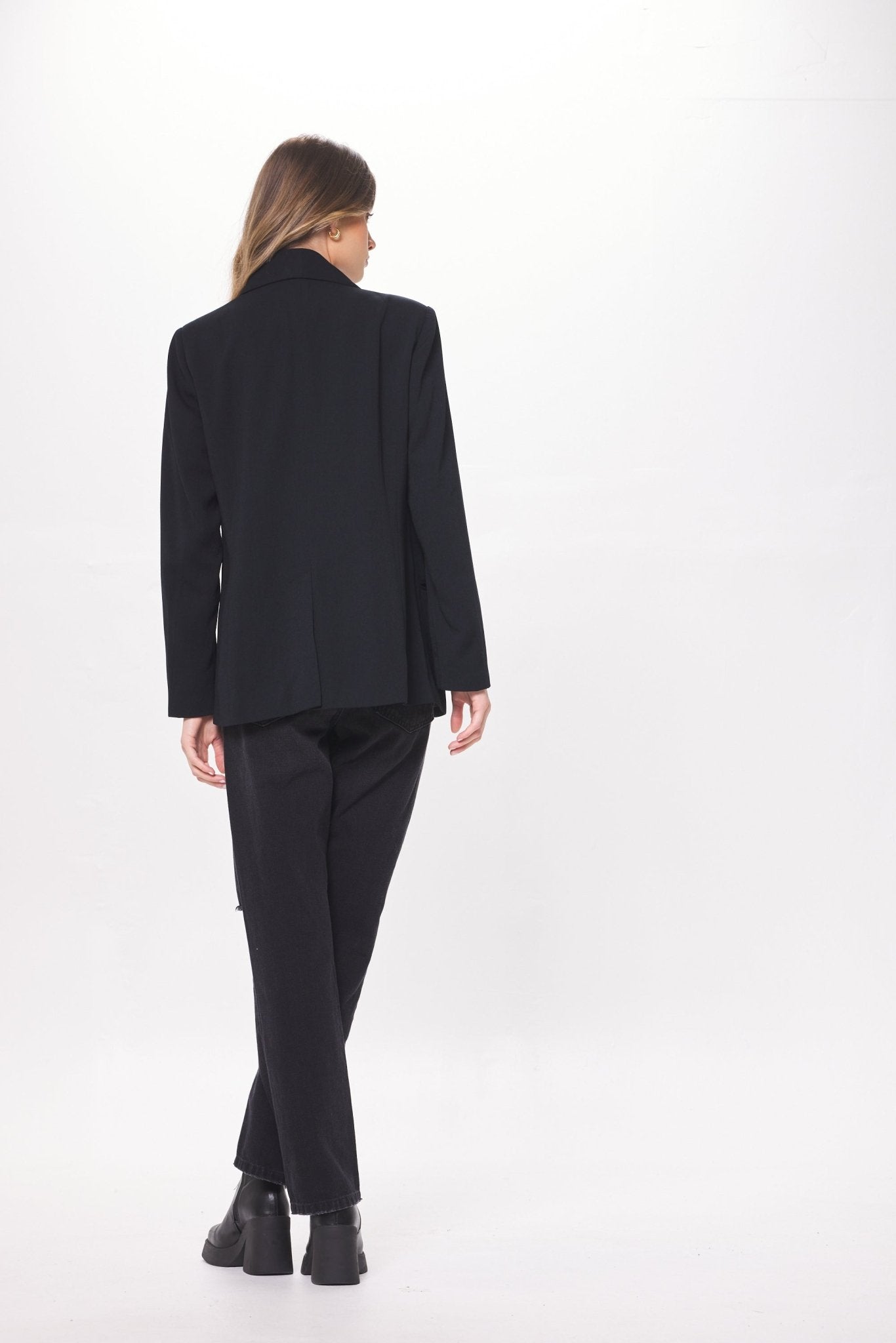 Black Blazer w/ Rhinestone Star Details