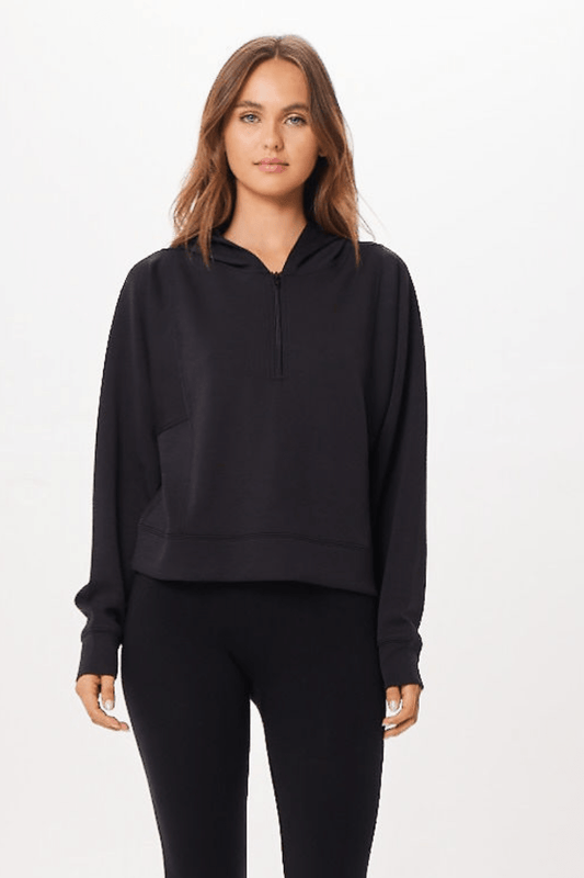 Black Cloud Half Zip Pullover Hoodie