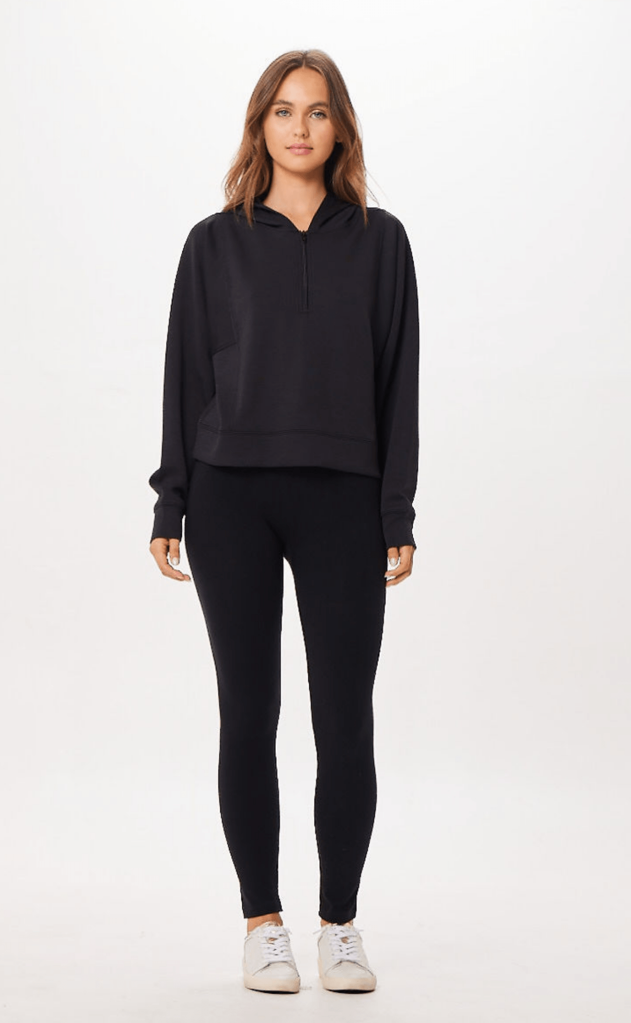 Black Cloud Half Zip Pullover Hoodie