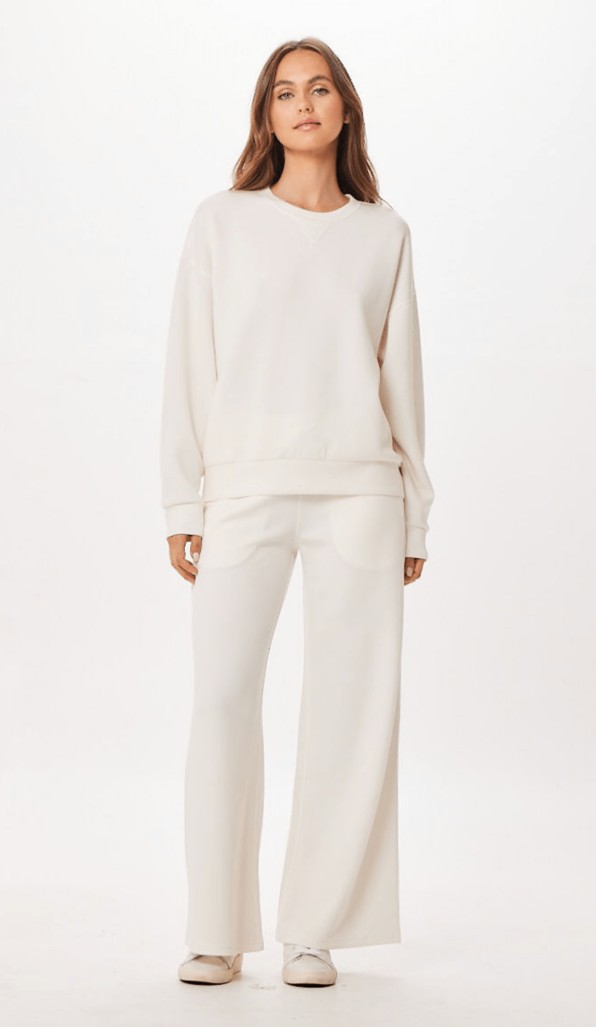 Bright Ivory Cloud Fleece Crewneck