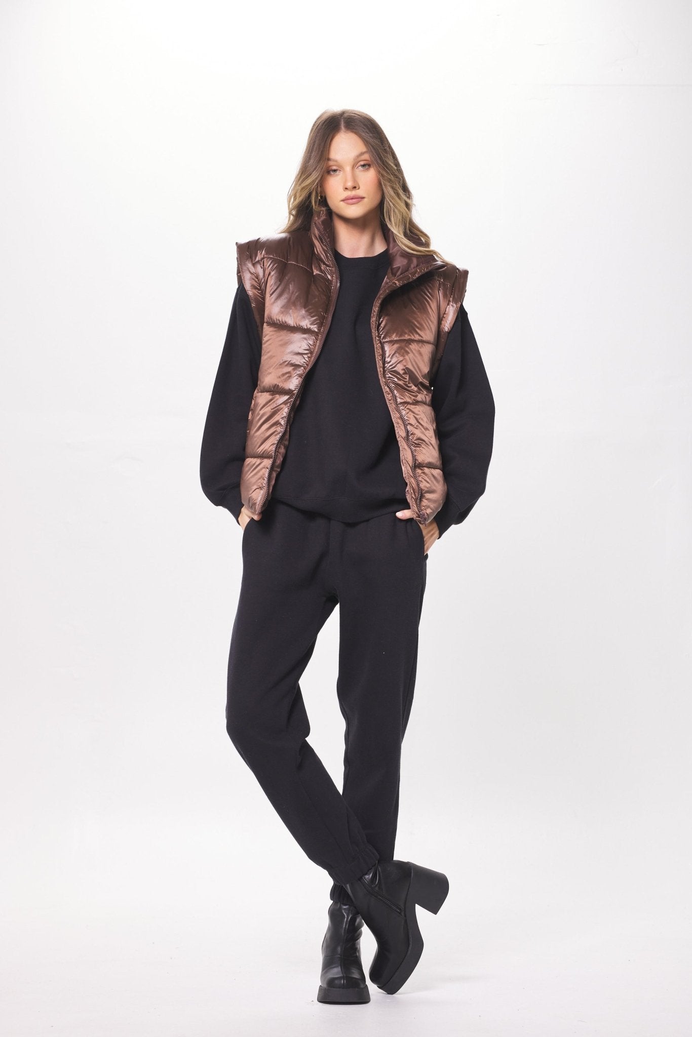 Bronze Oversized Puffer Vest
