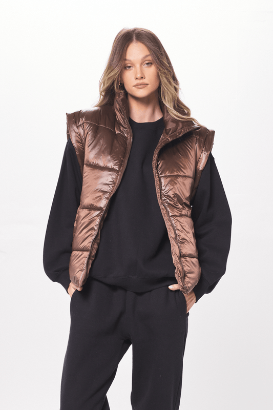 Bronze Oversized Puffer Vest
