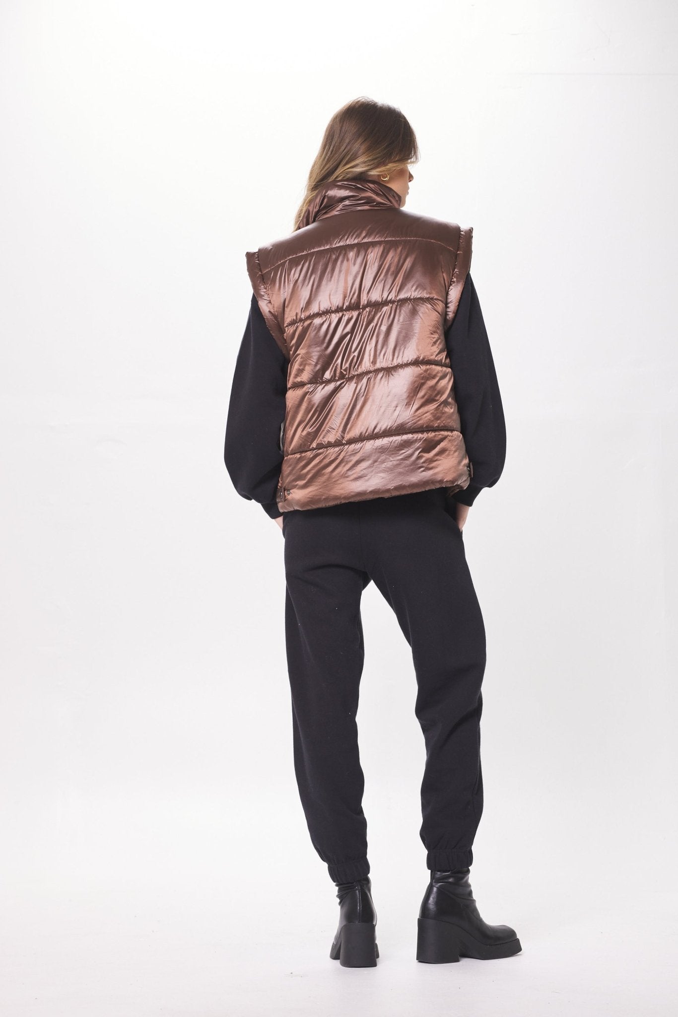 Bronze Oversized Puffer Vest