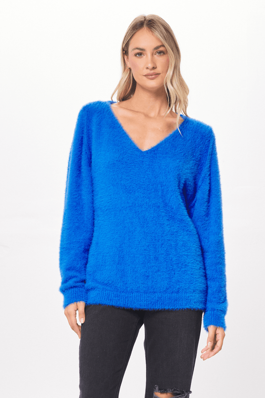 Cerulean Fuzzy Tunic Sweater