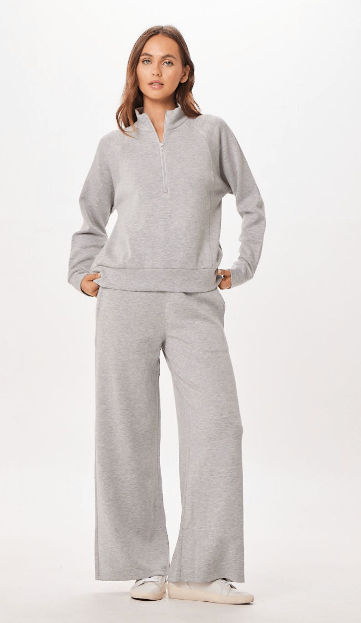 Heather Grey Cloud Fleece Half Zip Sweatshirt