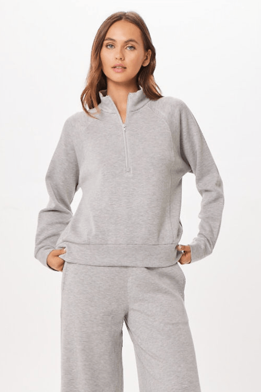 Heather Grey Cloud Fleece Half Zip Sweatshirt