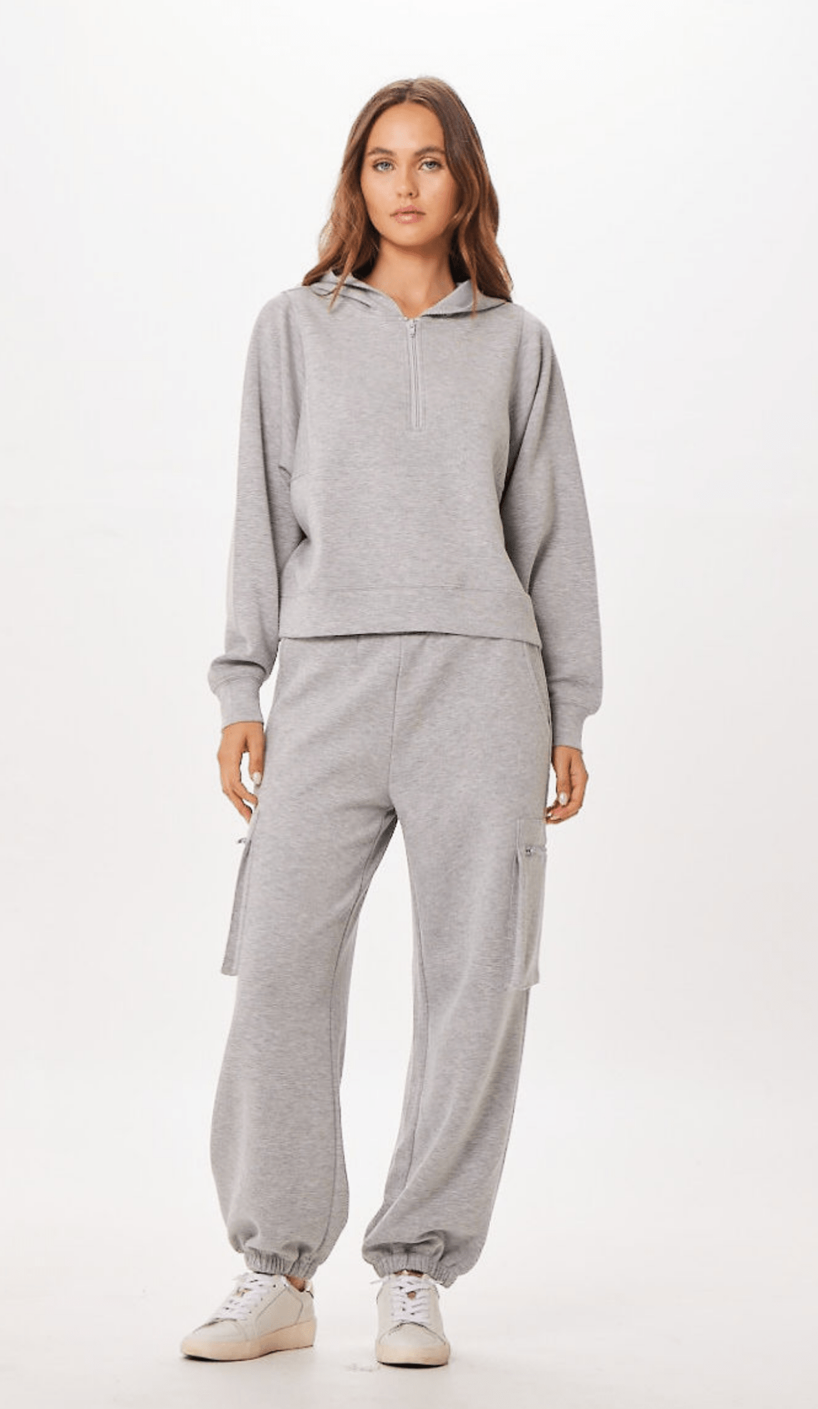 Heather Grey Cloud Half Zip Pullover Hoodie
