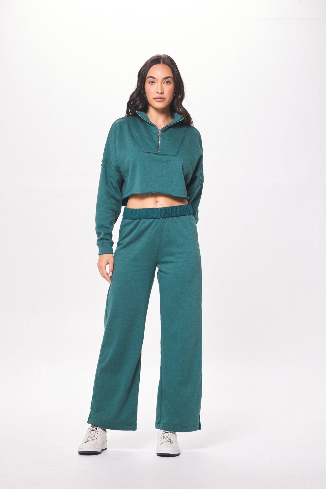 Hunter Green Fleece Pant w/ Rollover Waistband