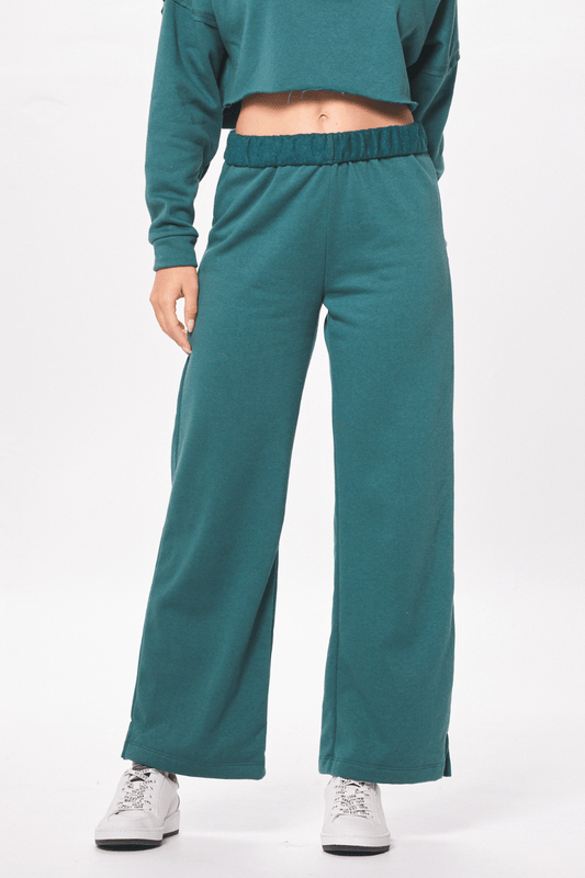 Hunter Green Fleece Pant w/ Rollover Waistband